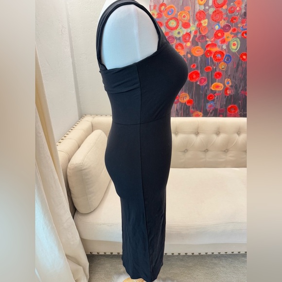 NWT Tencel Rib Knit Sleeveless Square Neck Midi Dress XS - Picture 4 of 12